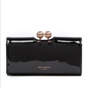 TED BAKER LONDON BOBBLE PATENT LEATHER WALLET